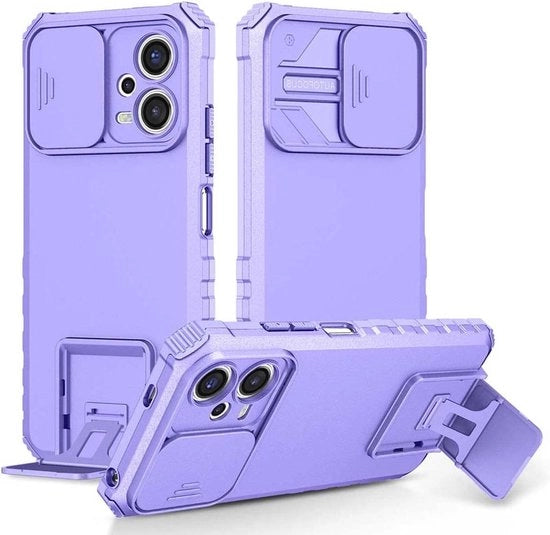 Hardcase in materiale opaco per Xiaomi Redmi Note 12 5G/POCO X5 5G - Blu - Resistente agli urti - Supporto di gomito - Protezione per la camera