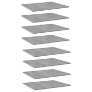 Ripiani per Libreria 8pz Grigio Cemento 60x50x1,5cm Multistrato 805275
