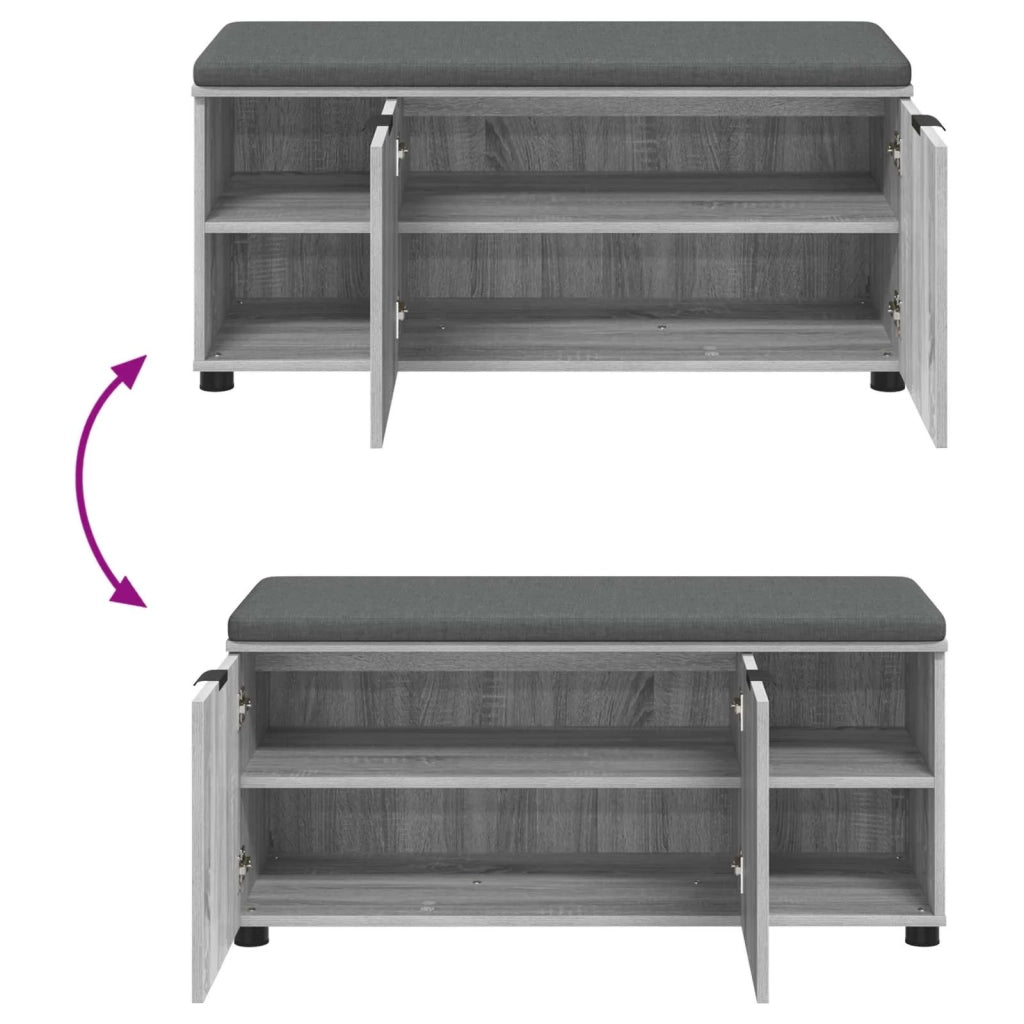 Panca per ingresso con cuscino Sonoma grigia 100 x 38 x 46 cm 891517