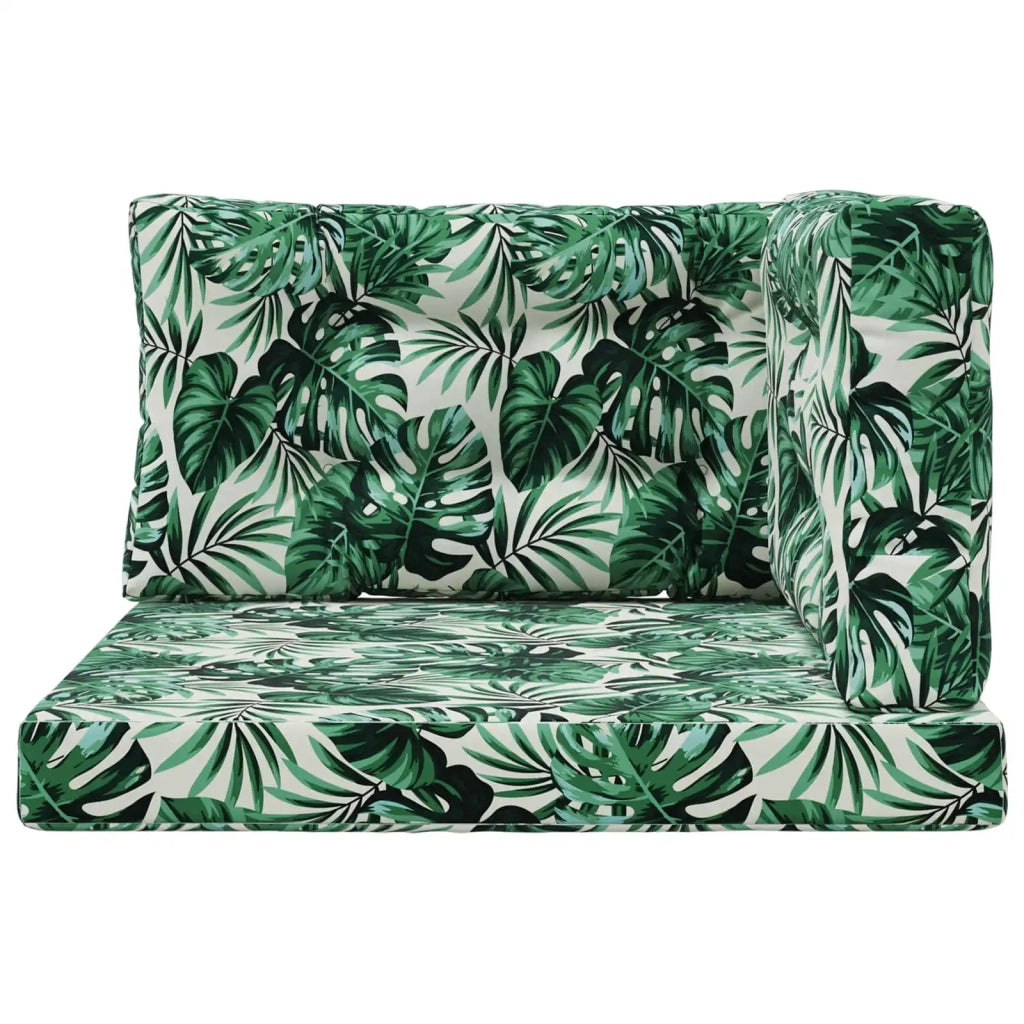 Cuscino per divano da esterno 3 pcs Motivo Foglia Poliestere 900892