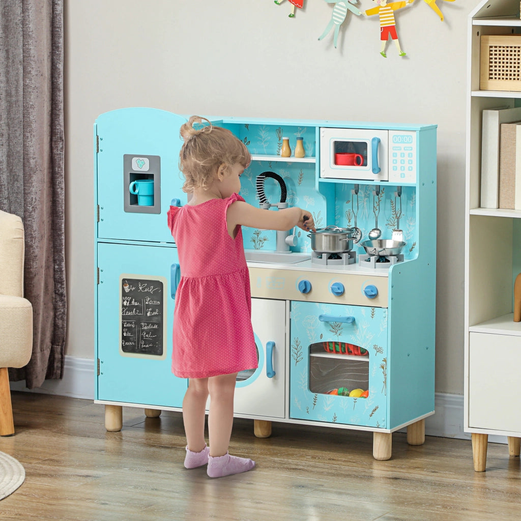 Cucina Giocattolo in Legno per Bambini con Accessori ¨C Zephmum ¨C Blu