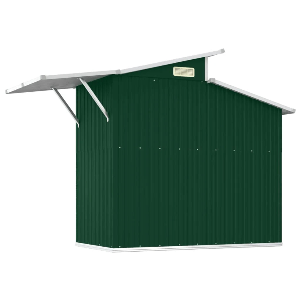 Casetta da giardino cabina ripostiglio casetta da esterno robusta casetta per attrezzi 270 x 130 x 208,5 cm acciaio zincato verde 02_0022375