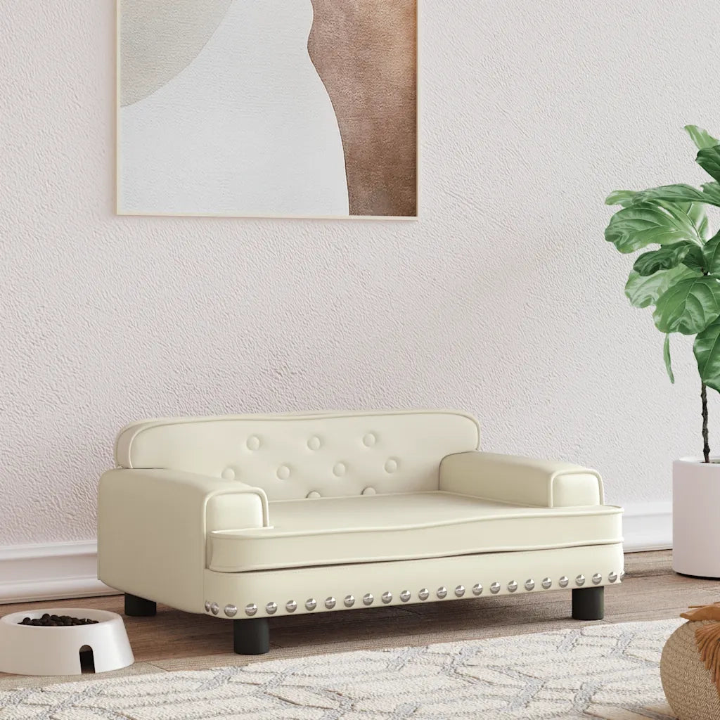Lettino per Cani Crema 70x45x30 cm in Similpelle 171890