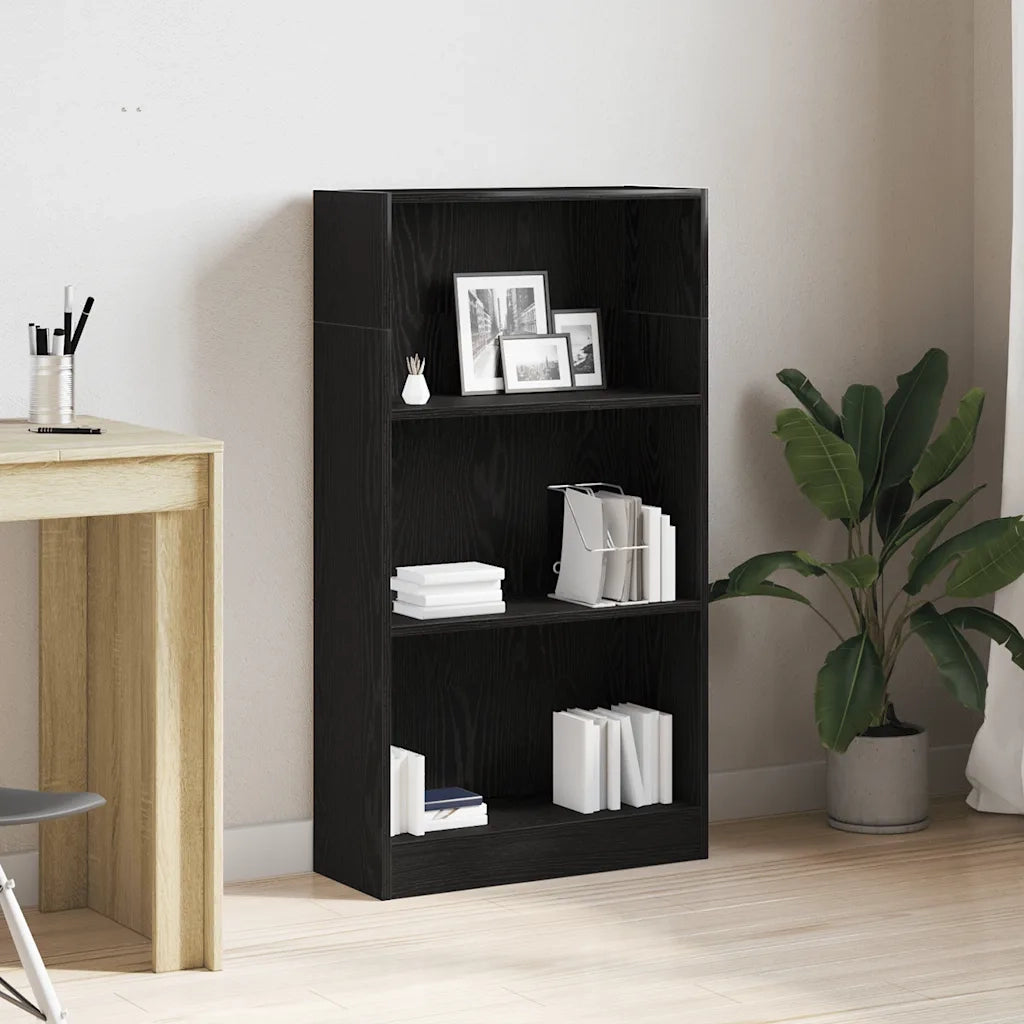Libreria Rovere Nero 60x24x109 cm in Legno Multistrato 862455
