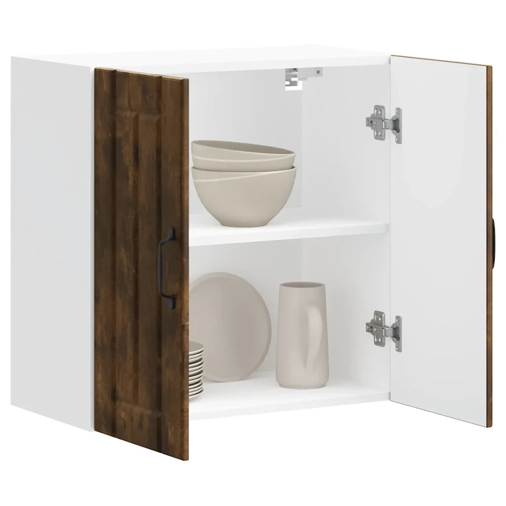 vidaXL Pensile da Cucina Lucca Rovere Fumo in Legno Multistrato