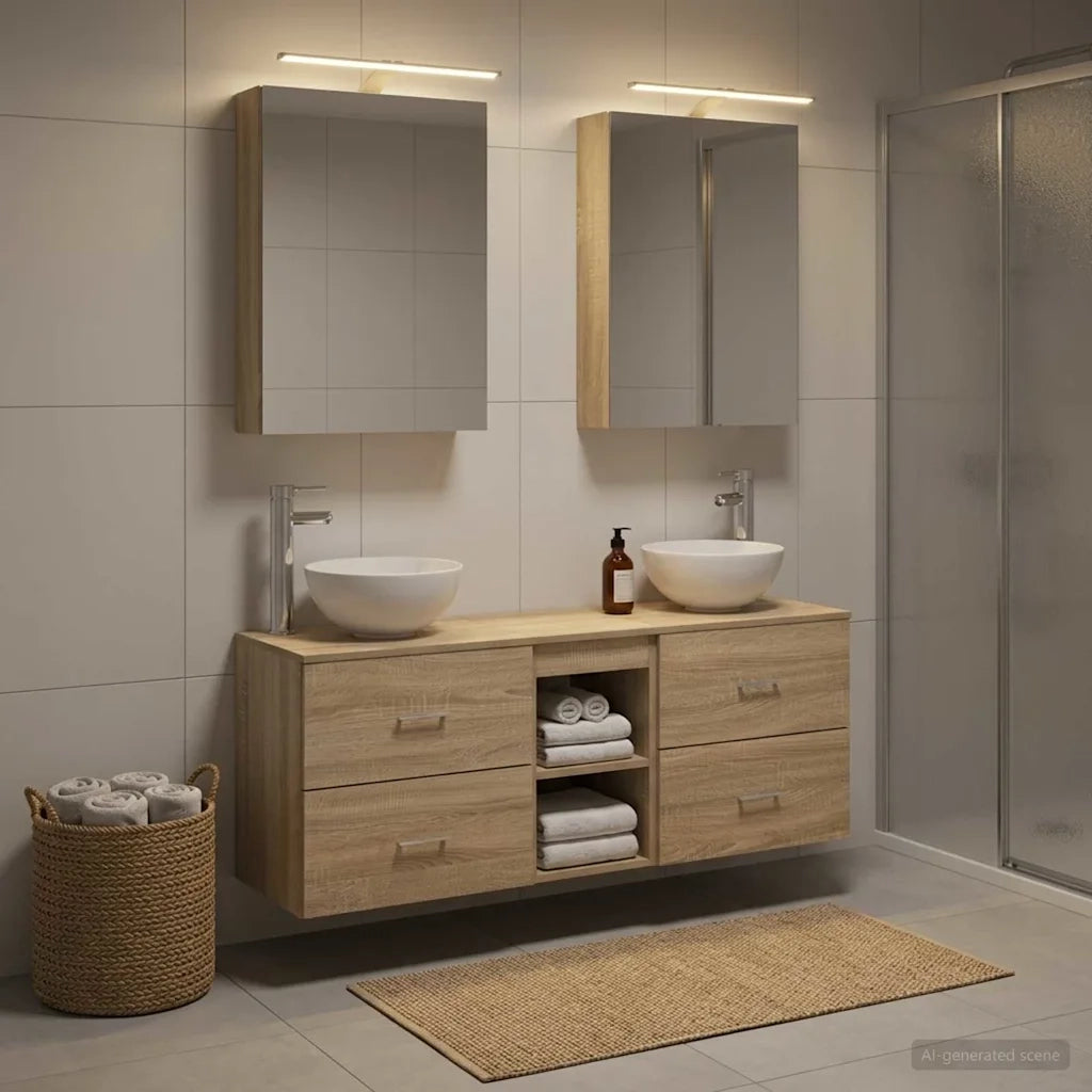 Set di Armadi da Bagno 5 pcs Rovere Sonoma 50 x 14,5 x 70 cm 3406673