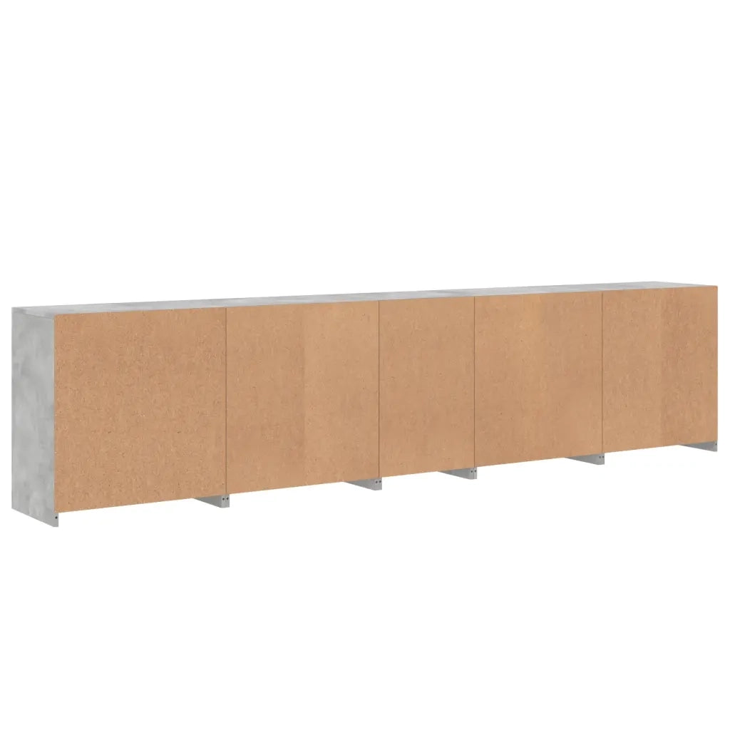 Credenza con Luci LED Grigio Cemento 283x37x67 cm 3209026