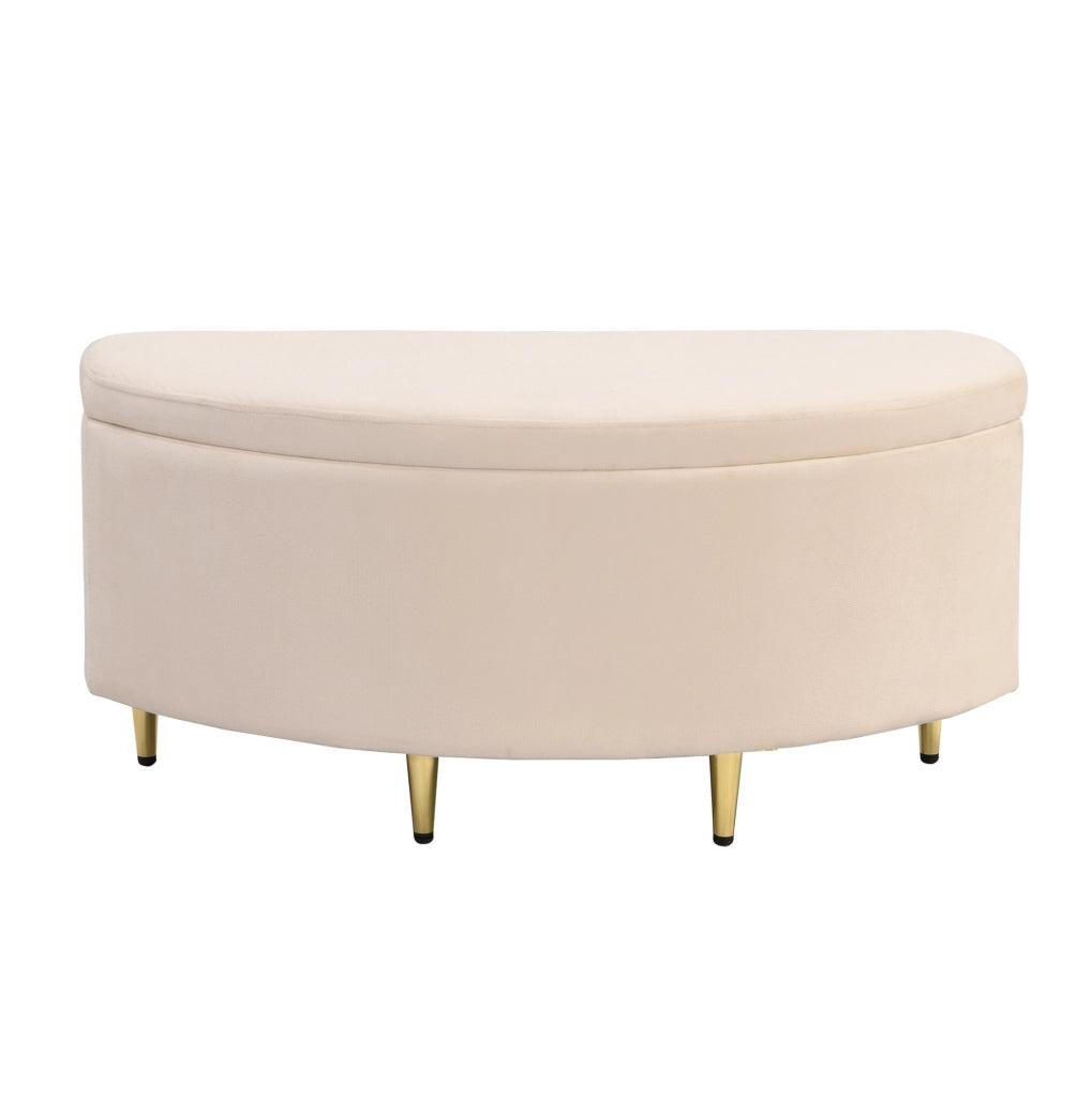 Letto imbottito 90x200 cm con testiera regolabile e rete a doghe in velluto beige