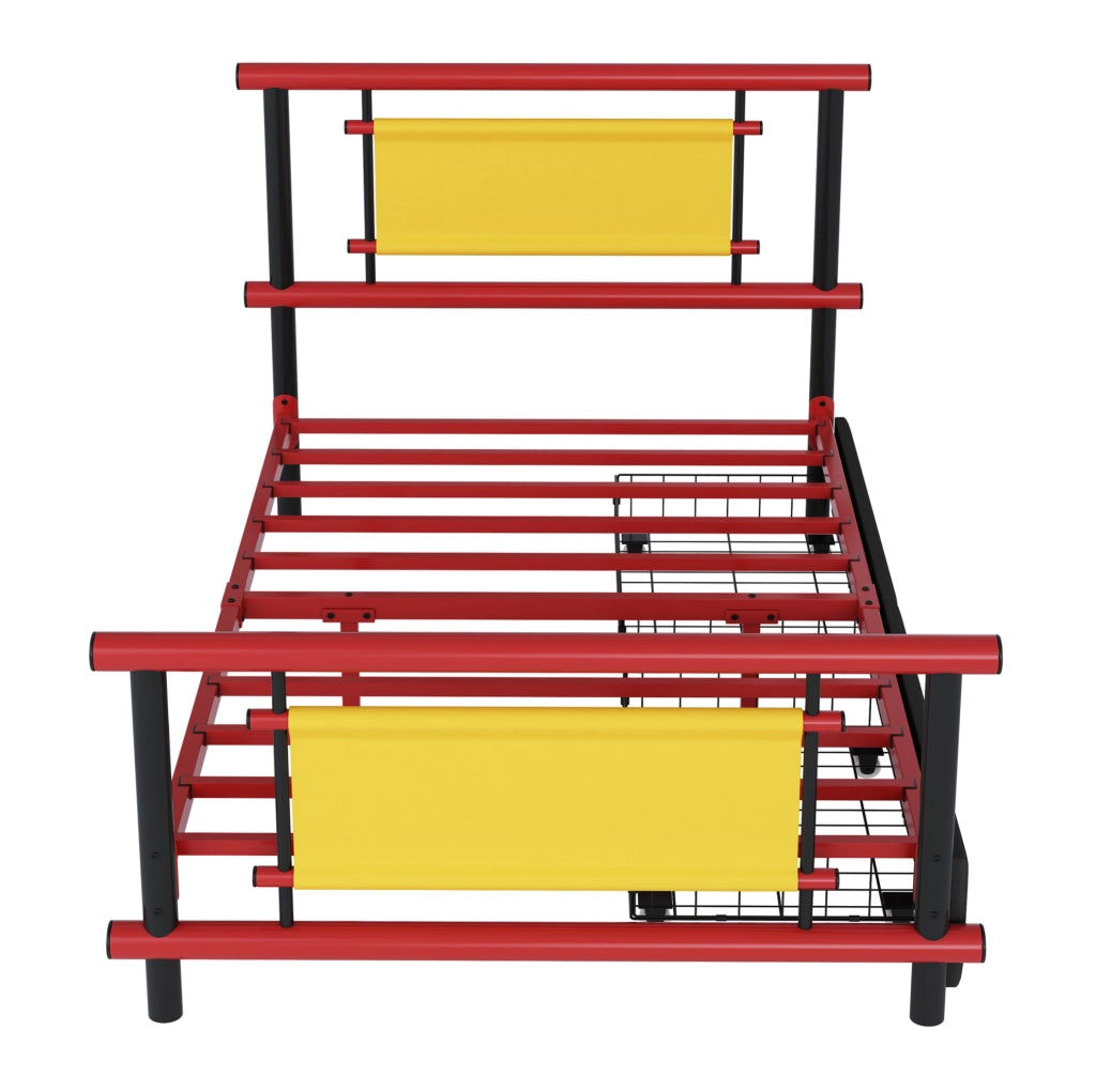 Letto per bambini 90x200 cm con cassetti in metallo