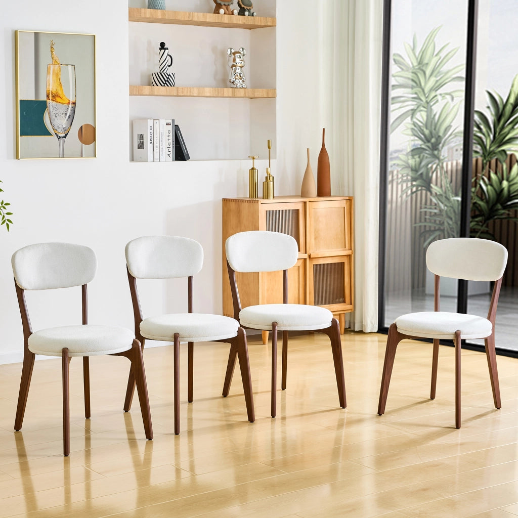 Set 4 Sedie da Pranzo Imbottite in Tessuto ¨C MINIMAL ¨C Stile Moderno, Grigio