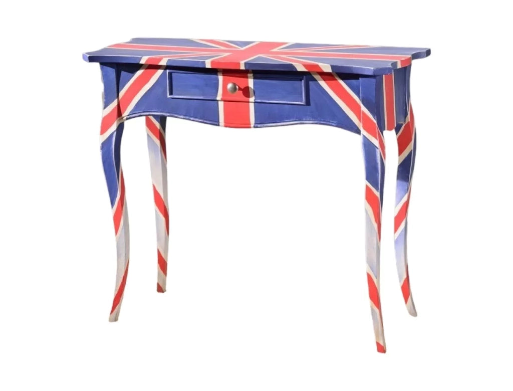 Consolle 1 cassetto shabby legno decori inglese  87x38x77 - Mobili 2G