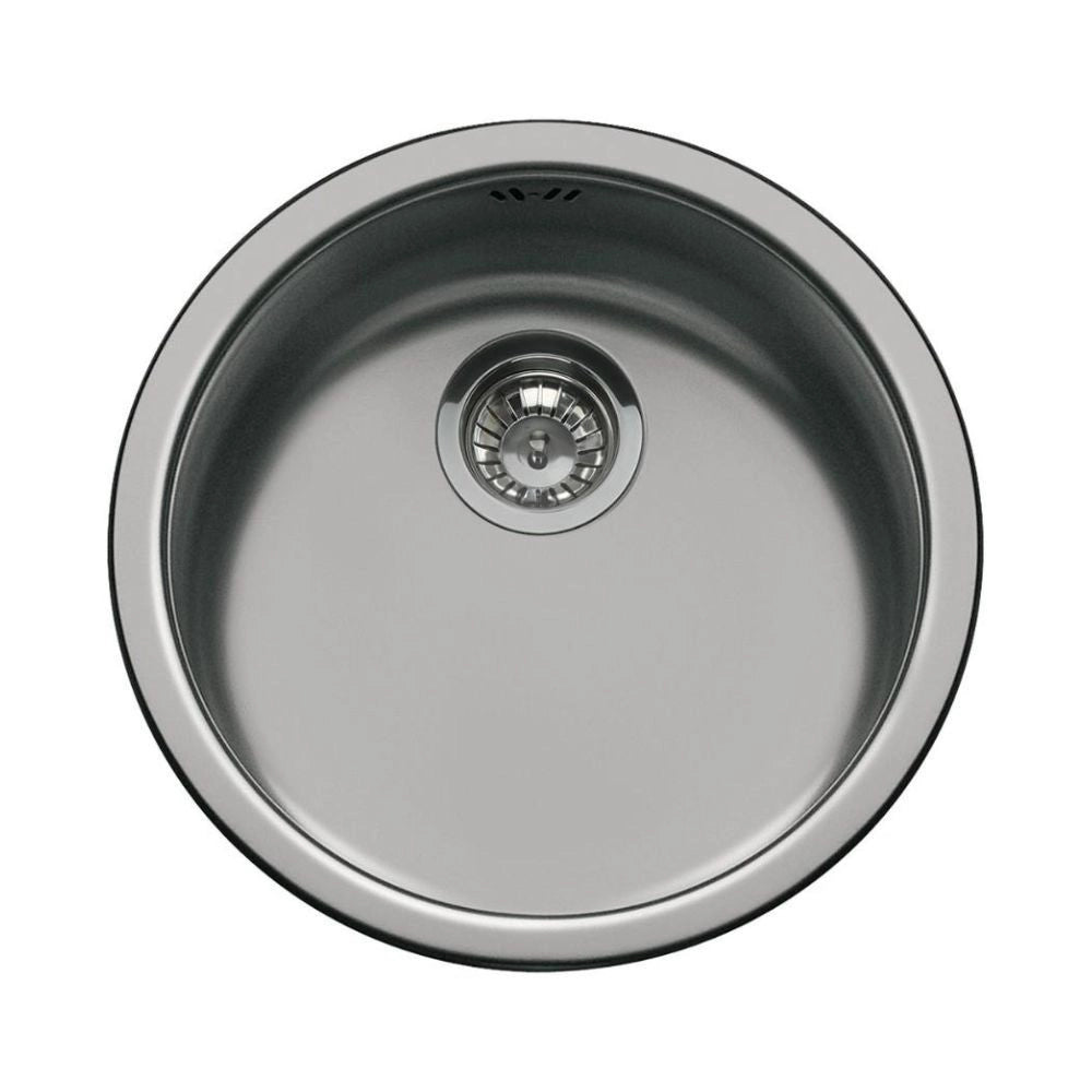 Lavello incasso monovasca rotondo 43.7x43.7 Smeg 10I3PN PVD acciaio nero