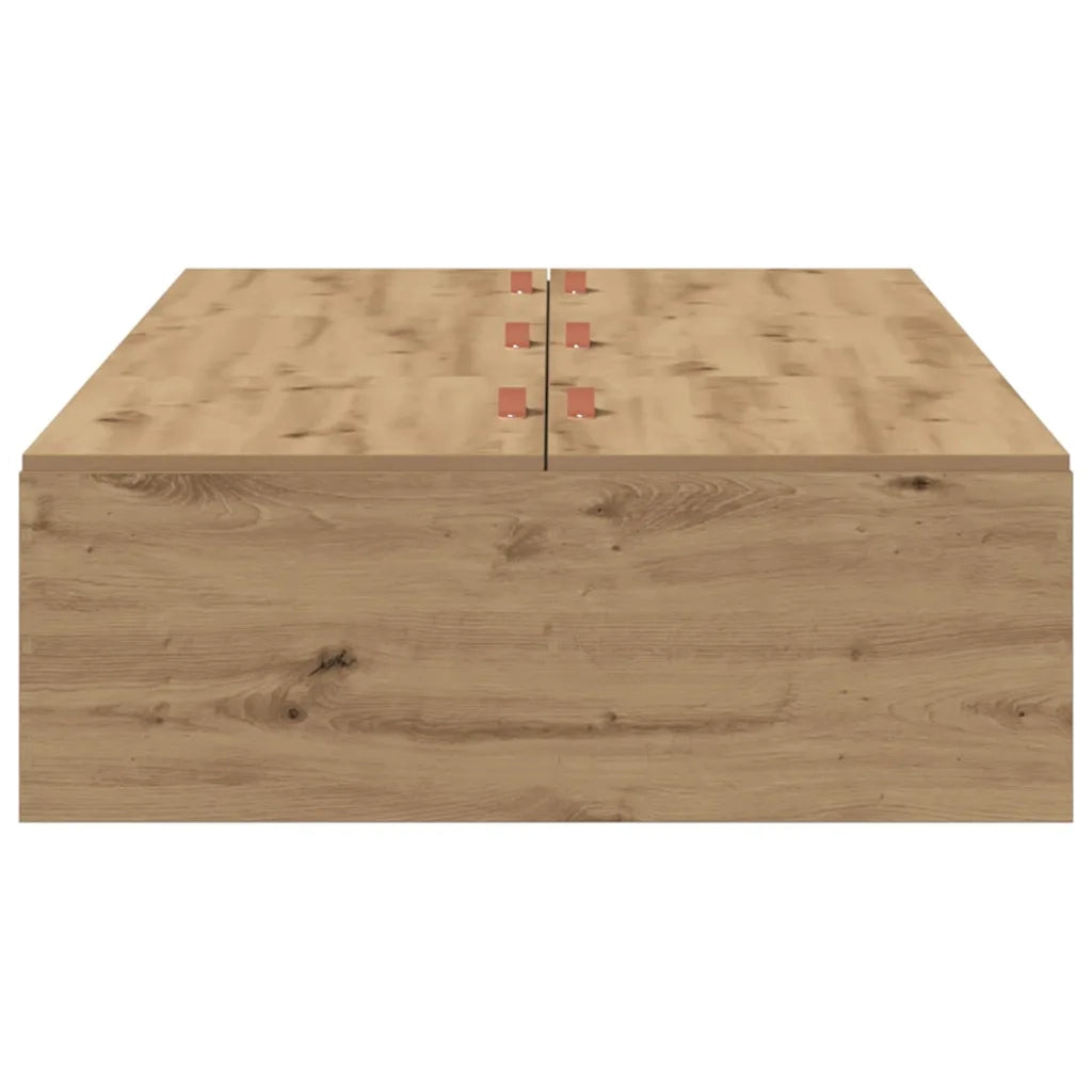 Struttura letto con contenitore-Giroletto con contenitore Rovere artigianale 100 x 200 cm