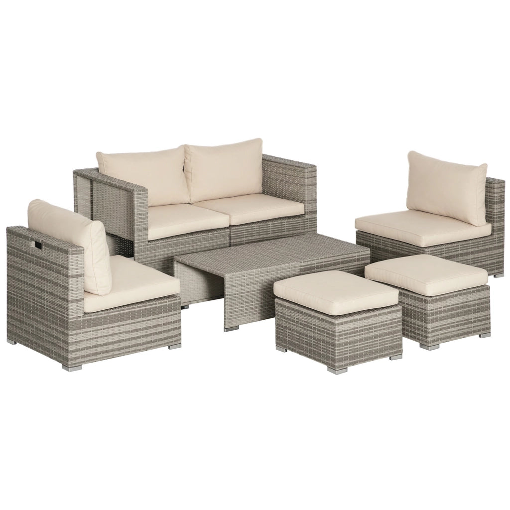 Salotto da Giardino 8 Pezzi in Polyrattan con Poltrone e Tavolino ¨C Zephmum ¨C Beige