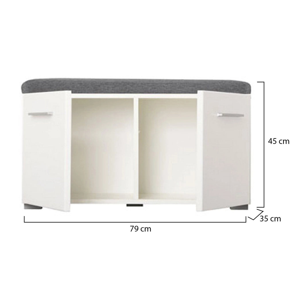 Cannole, Mobile da Ingresso un Ripiano, 79x35x45h cm Bianco