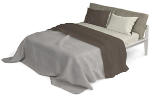 Set Lenzuola Sopra Sotto e Federe Doubleface Marrone/Panna Singolo