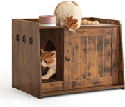 Recinzione per Gatto con Porta e Fori - Legno Naturale Miele, Ideale per Salotto, Camera da Letto o Corridoio