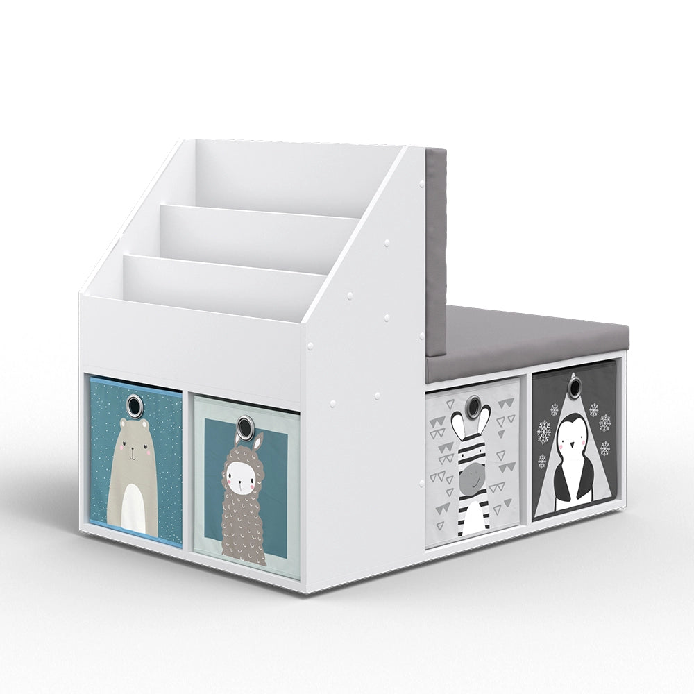 Vicco Libreria bambini Grigio 97.1 x 78.4 cm con 6 scatole pieghevoli grigio