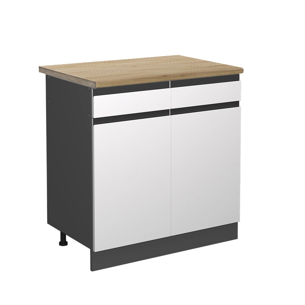Vicco Mobiletto base per cucina Bianco 80 cm , PL Rovere