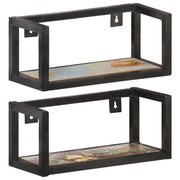 Mensole a Muro 2 pz 40 cm in Legno Massello di Recupero cod mxl 61977