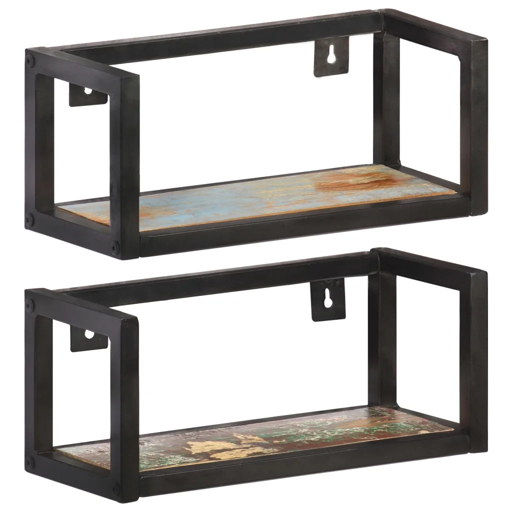 Mensole a Muro 2 pz 40 cm in Legno Massello di Recupero cod mxl 61977