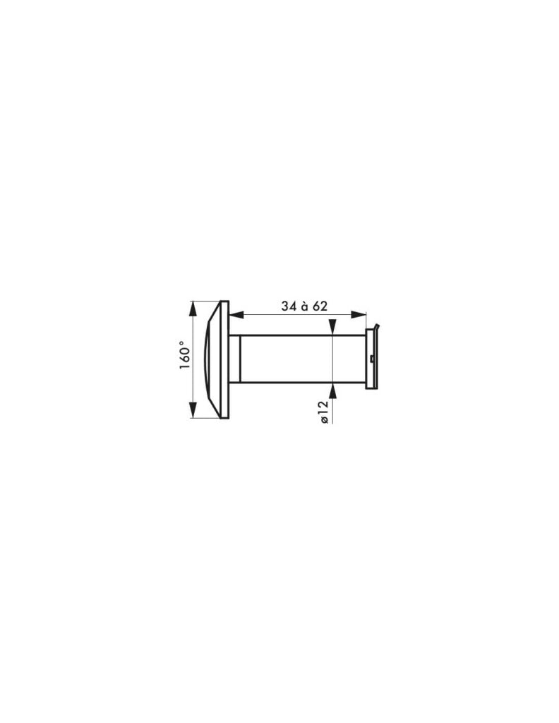 Spioncino ottico 160°, ottone lucido, ignifugo 40mm - THIRARD