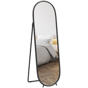 Specchio a Figura Intera da Terra 40x41x159 cm in Vetro e Metallo Nero