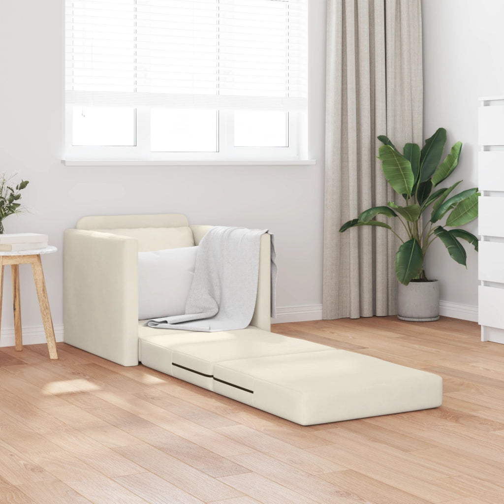 Letto Sofa 2-in-1 Crema 74x77x81 cm in Velluto