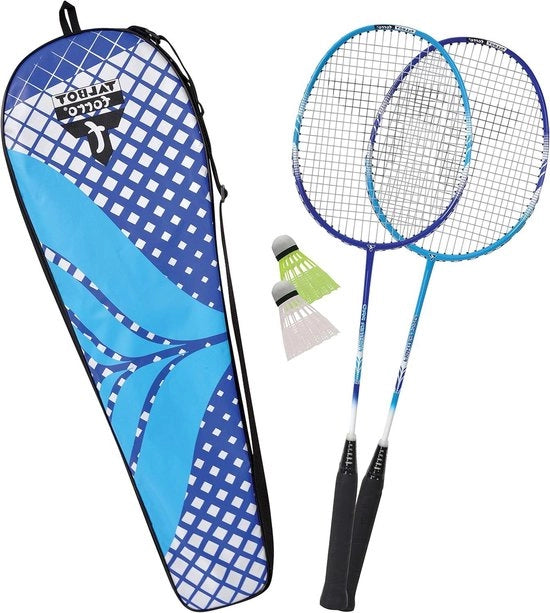 Impianto da badminton 2-Fighter Pro 2 rackets in grafite e compositi - comprensivo di 2 shuttlecock in borsa di lusso