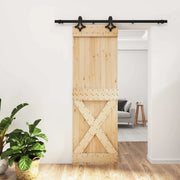 Porta scorrevole Naturale e Nero 70 x 210 cm 3445054