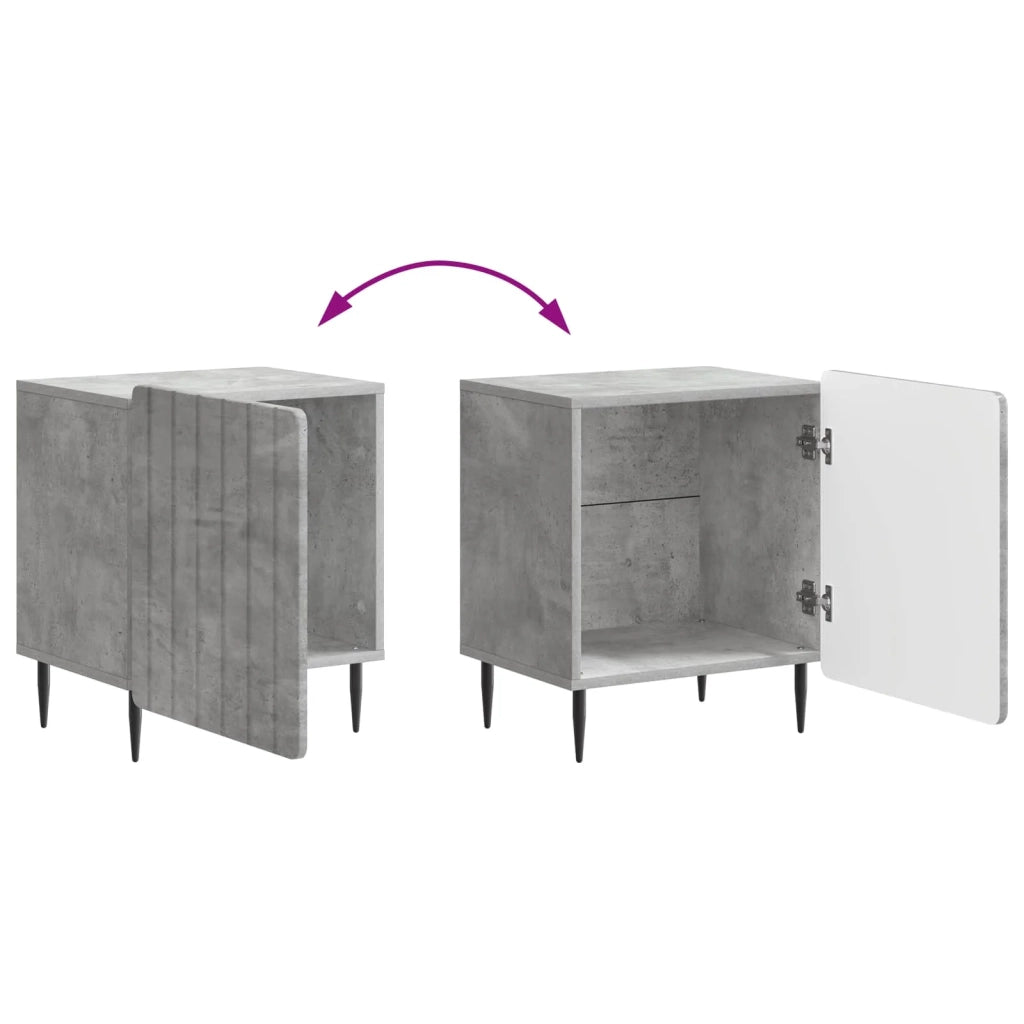 Armadio da Notte 2 pcs Grigio Cemento 43 x 34,5 x 52 cm