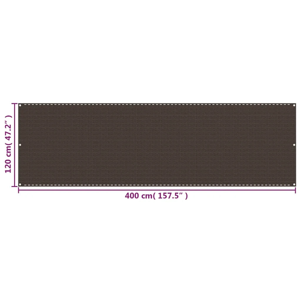 Paravento da Balcone-Pannello per balcone Marrone 120x400 cm in HDPE