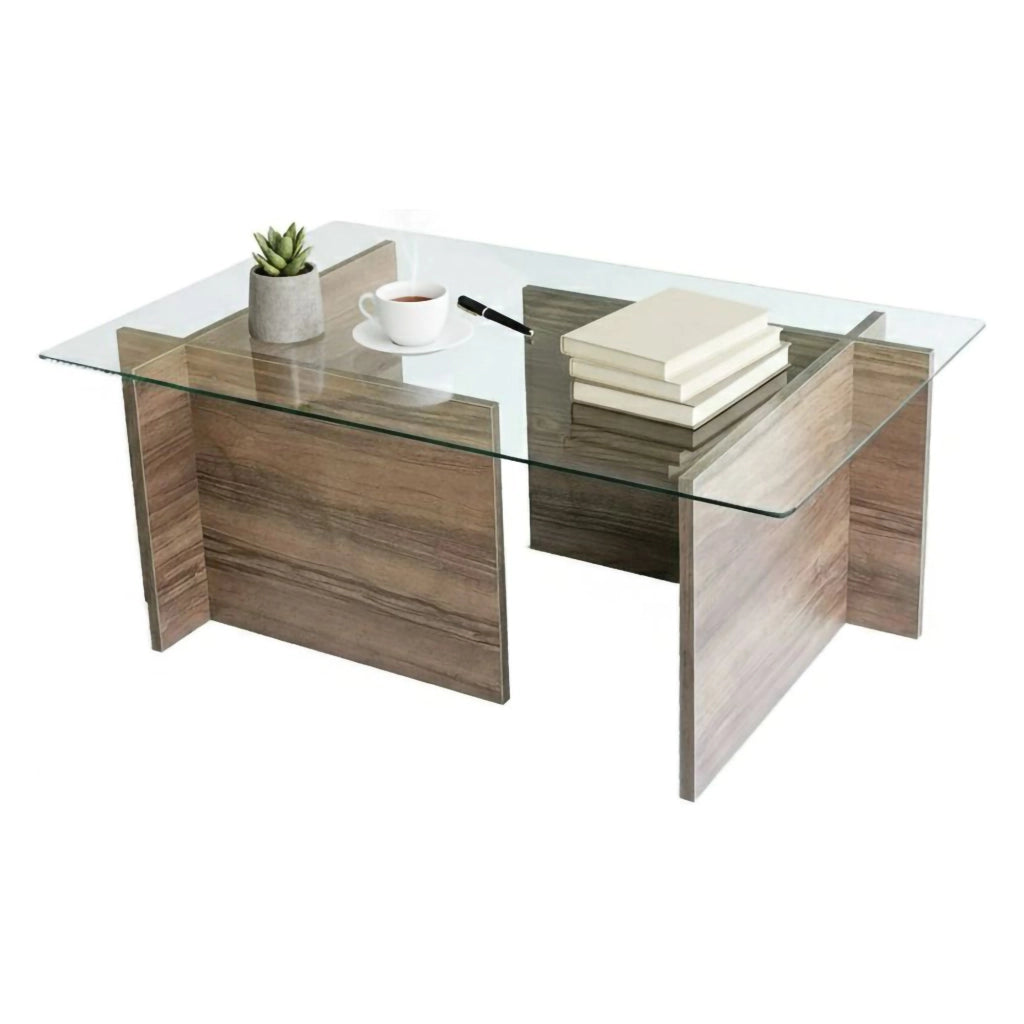 Teti, Tavolino da Salotto Portariviste, 105x65x40h cm Marrone Noce