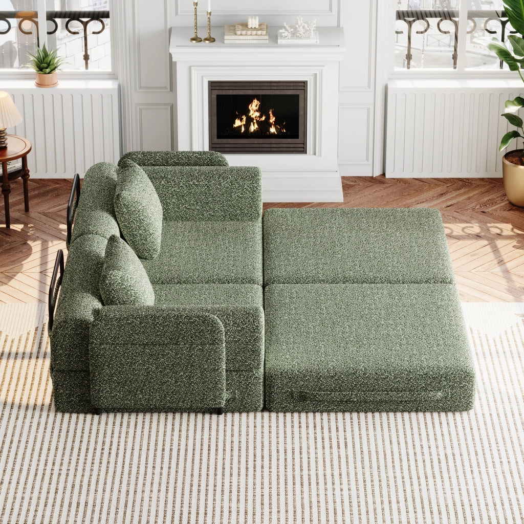 Divano Letto 2 in 1 con Vano Contenitore ¨C MINIMAL ¨C Tessuto Chenille, Struttura in Metallo