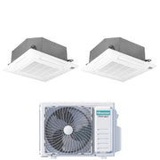 Climatizzatore Condizionatore Hisense Dual Split Inverter a Cassetta 9+12 con 2AMW52U4RXC R-32 Wi-Fi Optional 9000+12000 con Telecomando e Pannello Incluso