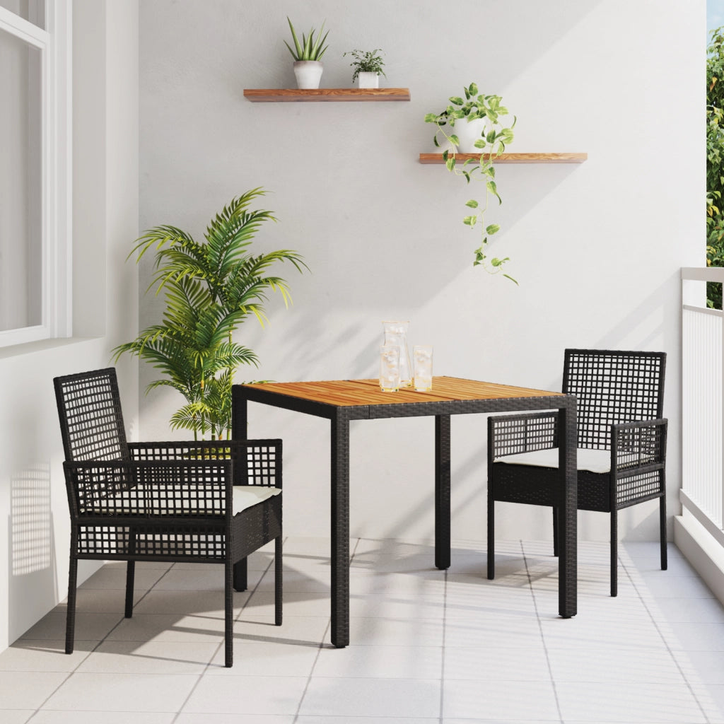 Set di Mobili da Pranzo  Set di 3 Nero Legno Durevole