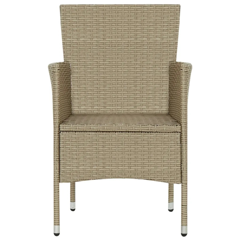 Sedie da Pranzo per Giardino 4 pz | Sedie da Esterno in Polyrattan Beige