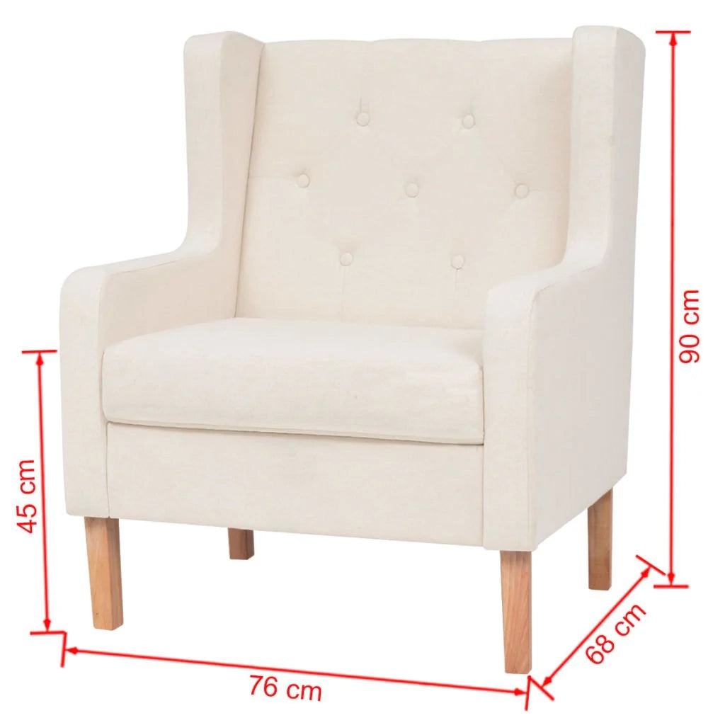 Poltrona sedia seduta lounge divano club di design soggiorno tessuto bianco crema 1102129/3