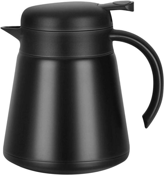 Caffettiera in acciaio inossidabile a doppia parete con isolamento a vuoto - doppio utilizzo caldo e freddo - 800ml - nero