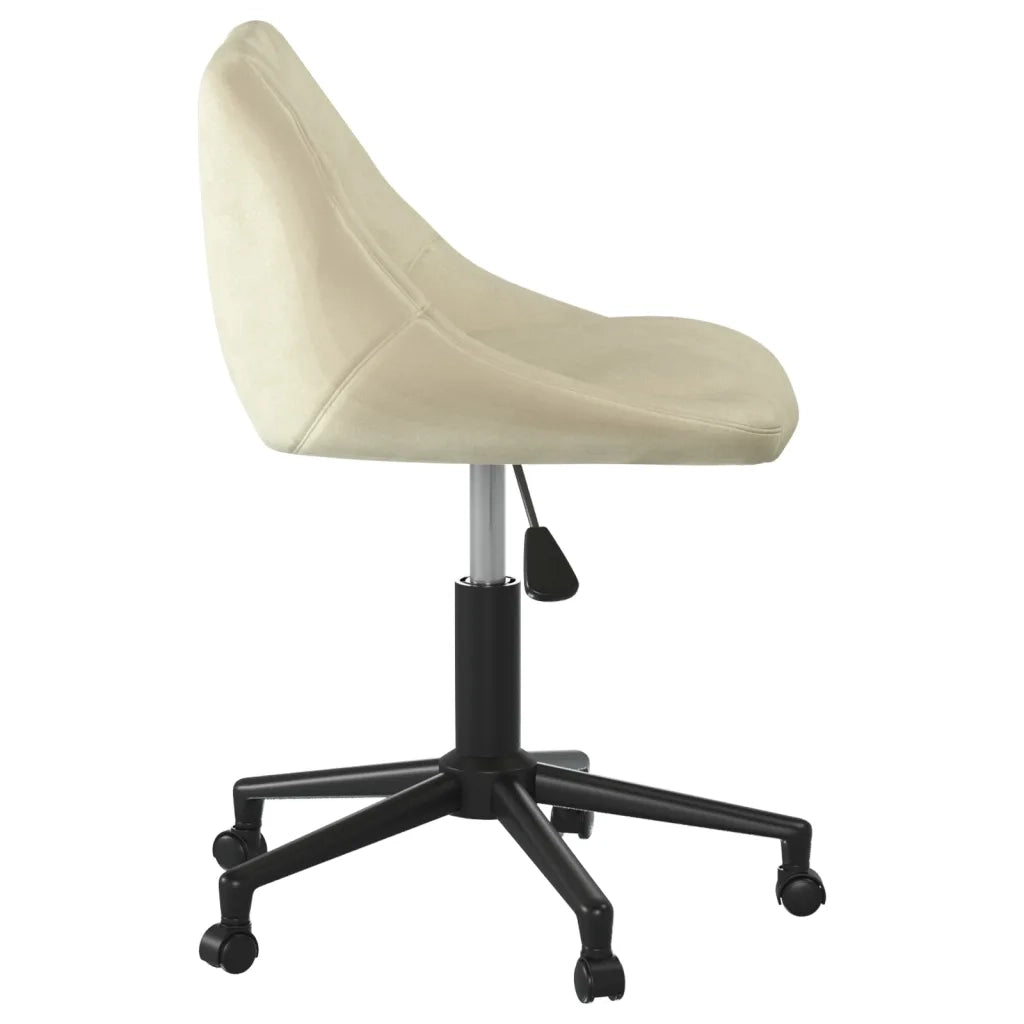 Sedia Girevole da Ufficio Crema in Velluto 335483