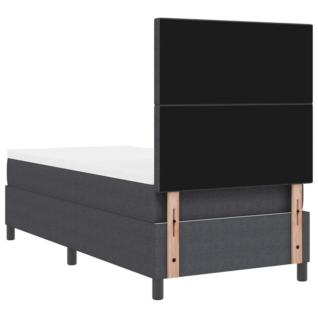 Letto a molle con testiera Grigio Scuro e Bianco 90 x 190 cm 3337536