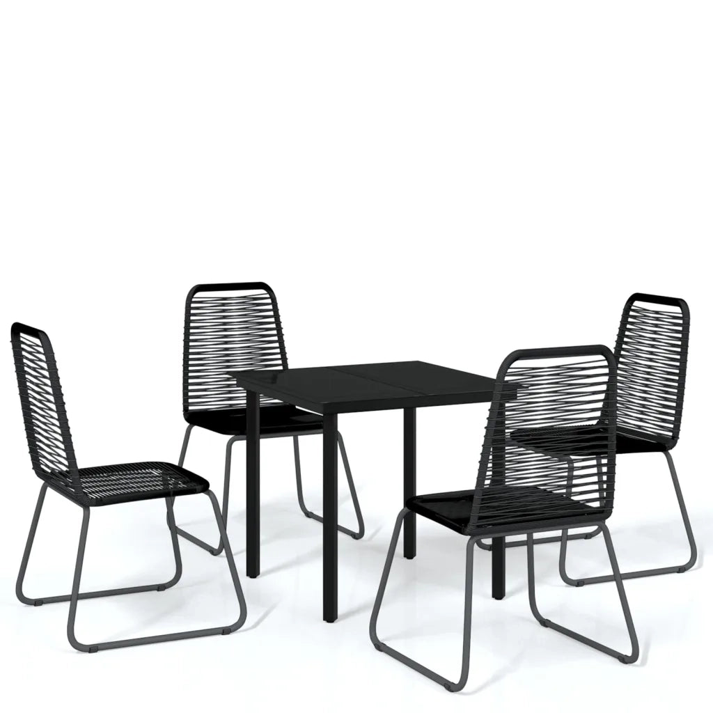 Set Mobili da Pranzo per Giardino 5 pz Nero cod mxl 35086