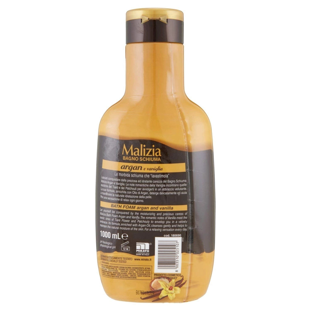 SET 3 PZ MALIZIA BAGNO SCHIUMA 1LT ARGAN E VANIGLIA