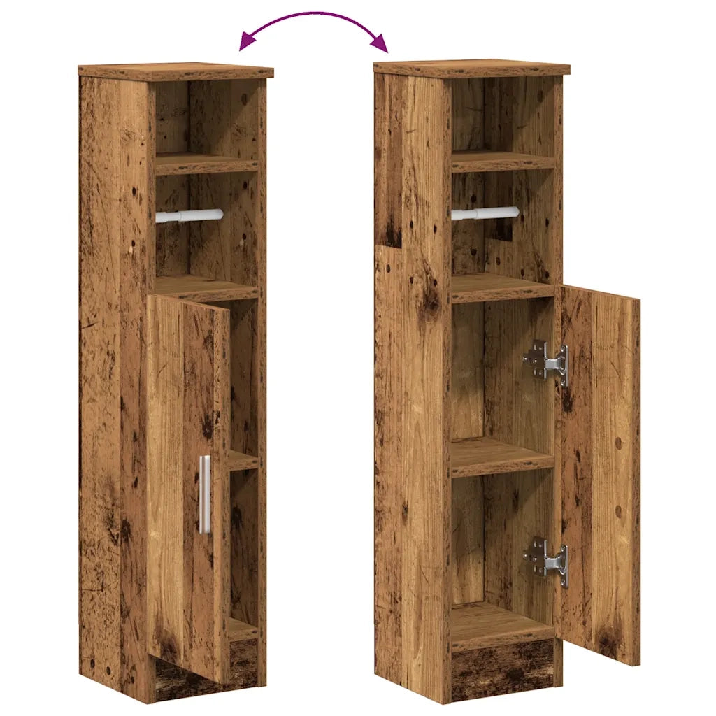vidaXL Mobile da Bagno con Portarotolo Legno Antico 20,5x22x90 cm