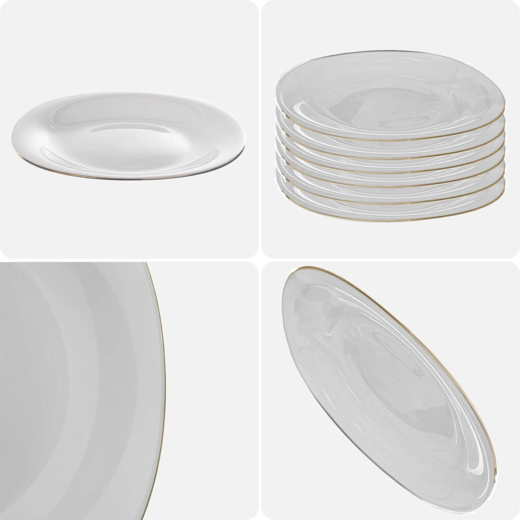 Set di 6 piatti da dessert KADAX da 21,5 cm, colore bianco e oro.