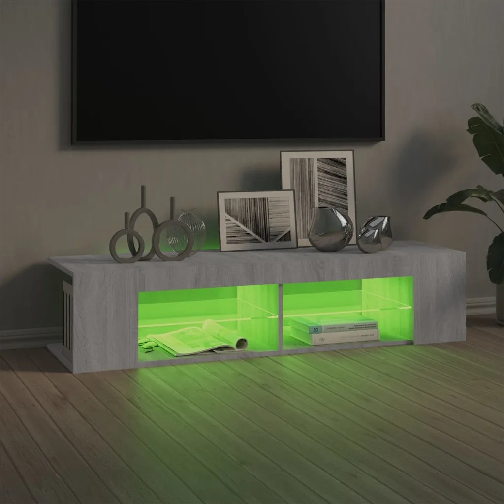 Mobile Porta TV con Luci LED Grigio Sonoma 135x39x30 cm 815694