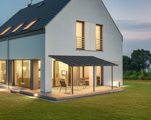 Pergola Addossata in Alluminio Capri 3X5.6 m Grigio