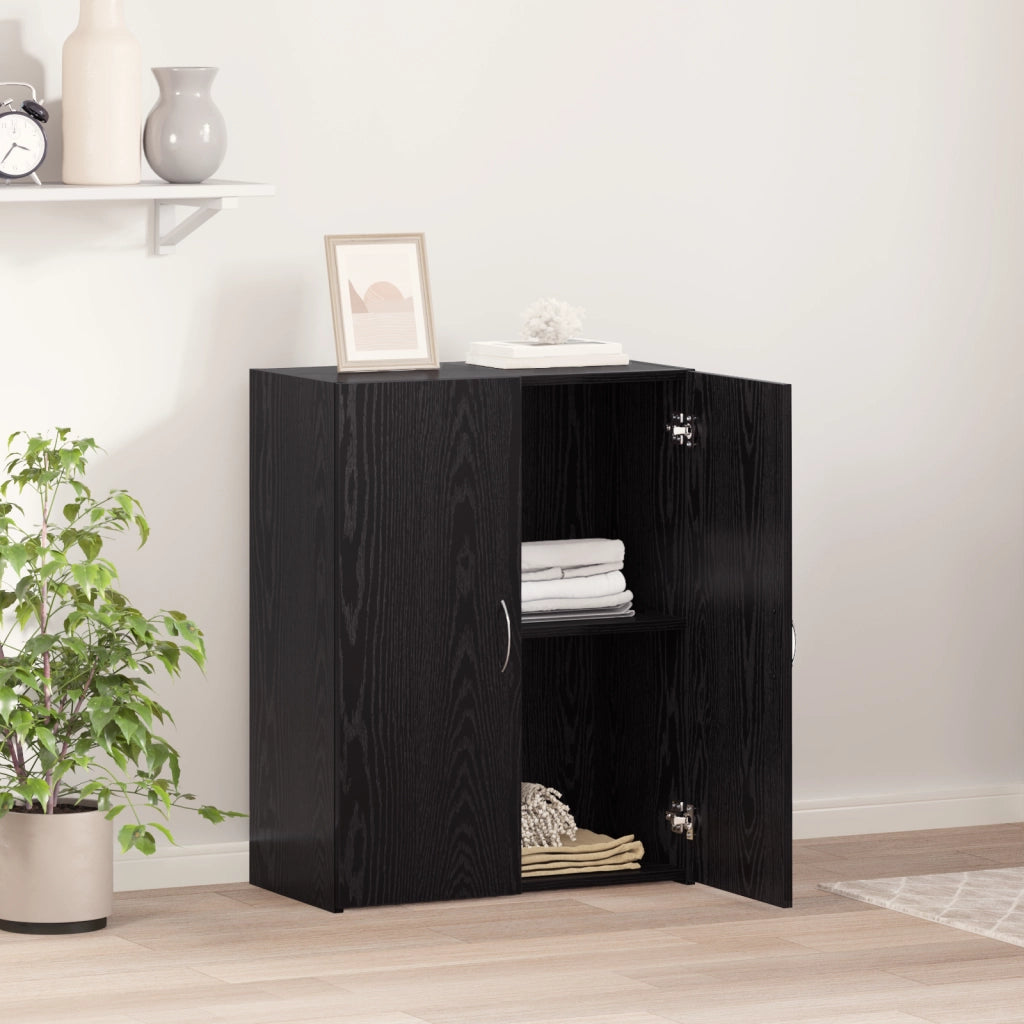 Armadio Ufficio Rovere Nero 60x32x77.5 cm Legno Ingegnerizzato