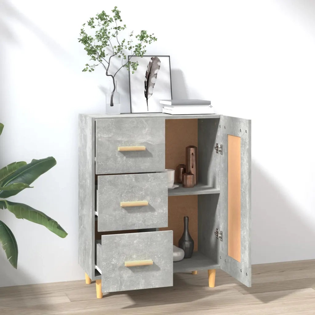 Credenza | Madia | Buffet da pranzo | Armadio da pranzo Grigio Cemento 69,5x34x90 cm in Legno Multistrato