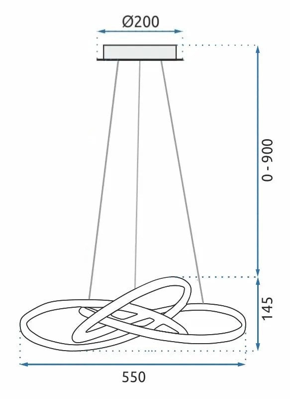 Lampada Da Soffitto Pensile Ring Moderno Led+telecomando App393-cp Cromo